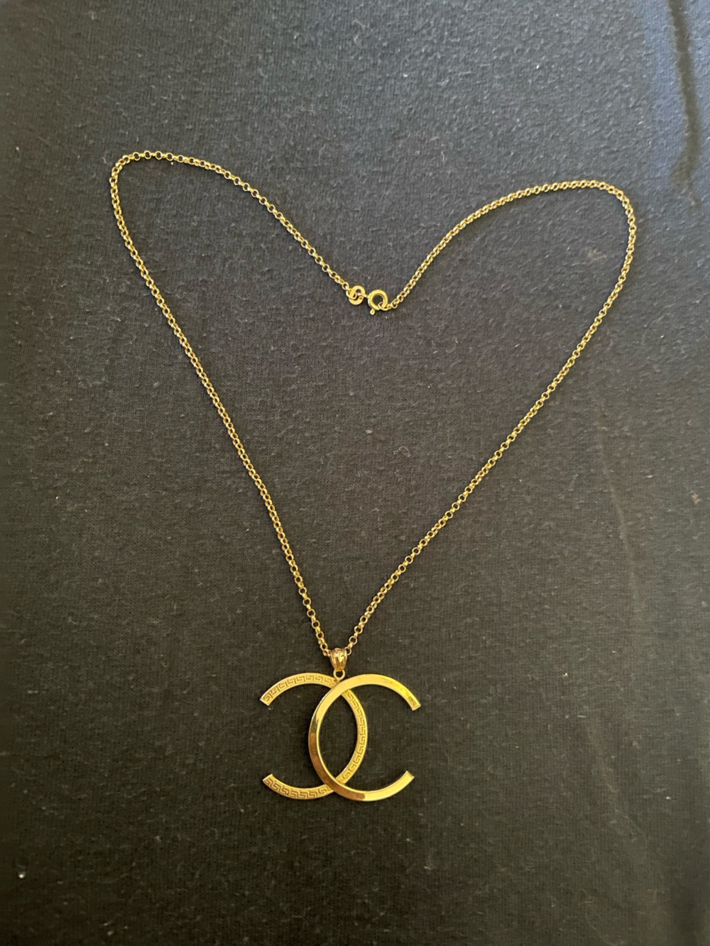 18K Solid Gold CC Necklace 18” | 2.4g Fine Gold Jewelry
